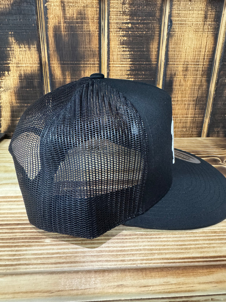 New Black Yard Pimp Hat w/ Raised White Letter