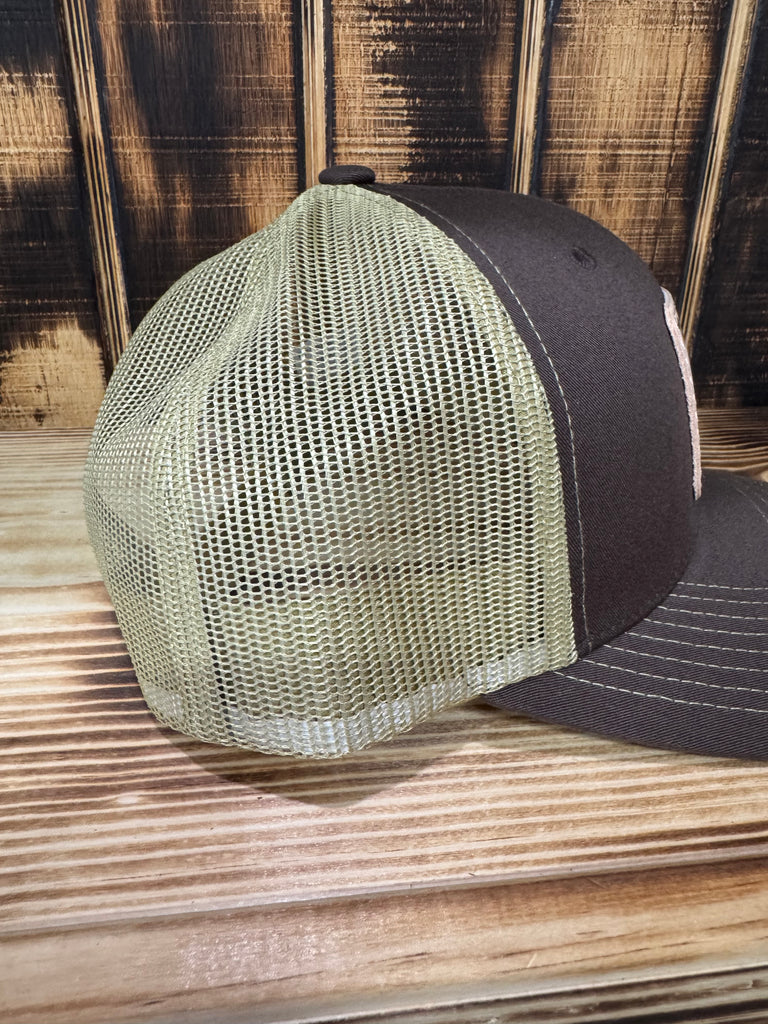 New Brown Hat w/ Olive back w/ The Original Yard Pimp Patch