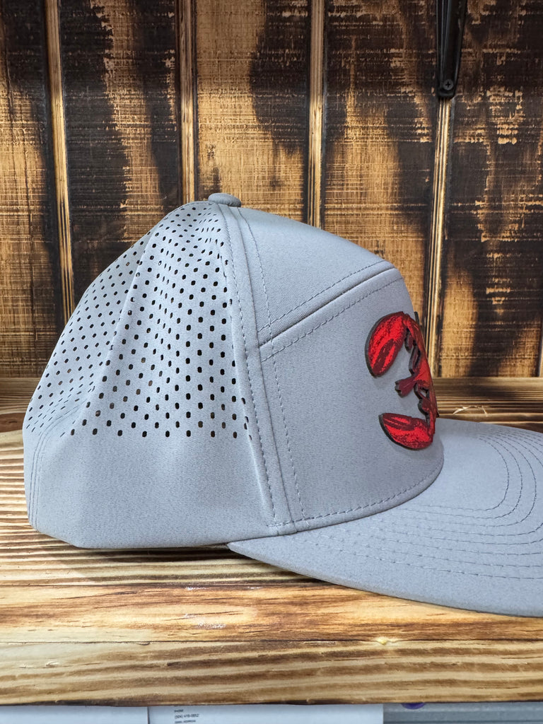 New Gray Hat with Red Crawfish