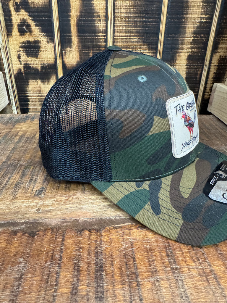 Original Yard Pimp logo Camo with Black Back